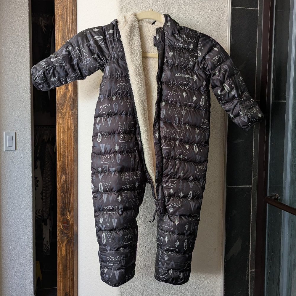 Eddie Bauer Black Jacket with Cream Sherpa Lining